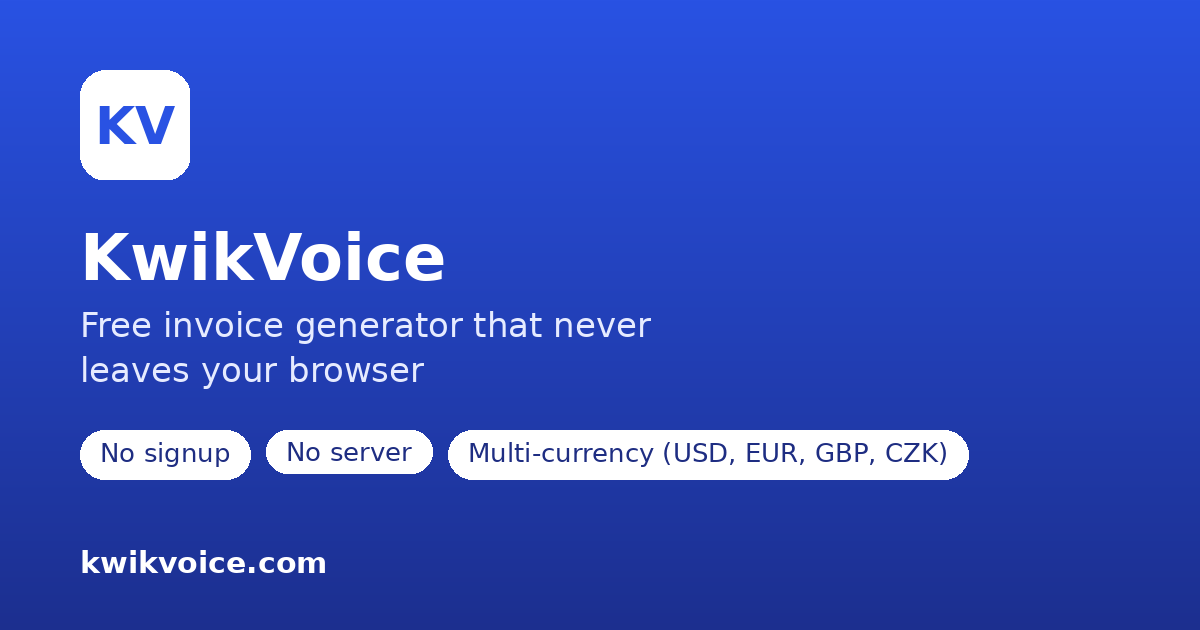 Built a free invoice generator that runs 100% in your browser (no signup, no server)